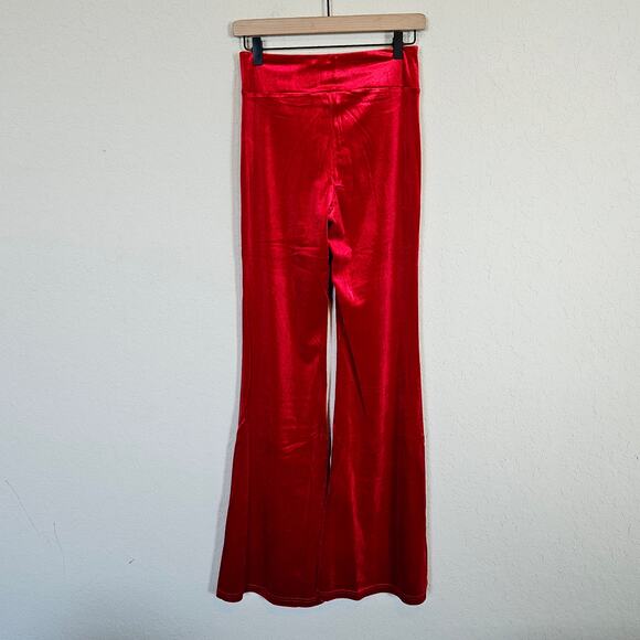Modcloth High Waist Super Flare Pants Red Women's Size Small Holiday Party NWT - Picture 3 of 8